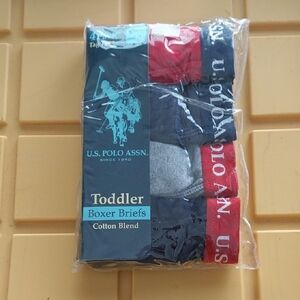 U.S. Polo Assn. Toddler Boxer Briefs in Red, Blue, and Gray